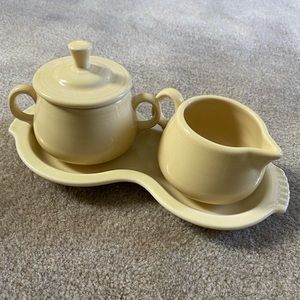 Ivory Fiestaware Cream and Sugar. NWOT.